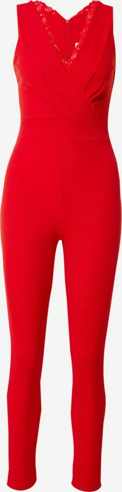 Wal G Lange Jumpsuits Jumpsuit GENIE Frauen Rot